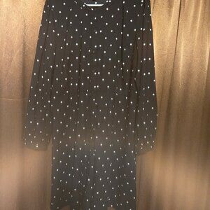 Loft vintage ɓlack polka dot dress size 14